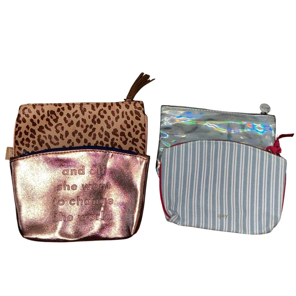 Ipsy Glam Bag Bundle Multicolor Tetris Collab Sequin Animal Print 11pc Set OS